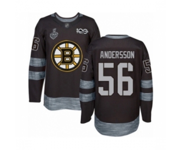 Men's Boston Bruins #56 Axel Andersson Authentic Black 1917-2017 100th Anniversary 2019 Stanley Cup Final Bound Hockey Jersey