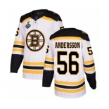 Men's Boston Bruins #56 Axel Andersson Authentic White Away 2019 Stanley Cup Final Bound Hockey Jersey