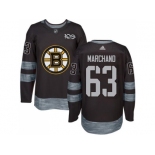 Men's Boston Bruins #63 Brad Marchand Black 1917-2017 100th Anniversary Stitched NHL Jersey