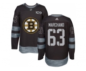 Men's Boston Bruins #63 Brad Marchand Black 1917-2017 100th Anniversary Stitched NHL Jersey