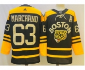 Men's Boston Bruins #63 Brad Marchand Black Classic Primegreen Stitched Jersey