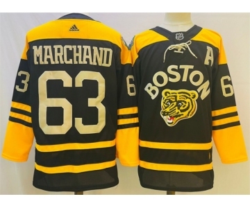 Men's Boston Bruins #63 Brad Marchand Black Classic Primegreen Stitched Jersey