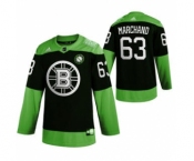 Men's Boston Bruins #63 Brad Marchand Green Hockey Fight nCoV Limited Hockey Jersey