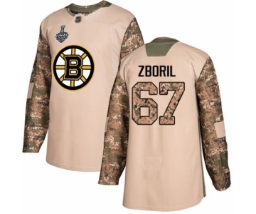 Men's Boston Bruins #67 Jakub Zboril Authentic Camo Veterans Day Practice 2019 Stanley Cup Final Bound Hockey Jersey