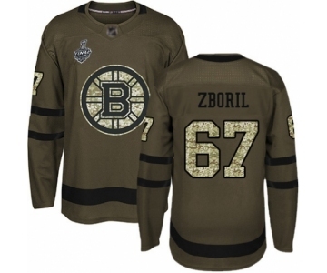 Men's Boston Bruins #67 Jakub Zboril Authentic Green Salute to Service 2019 Stanley Cup Final Bound Hockey Jersey