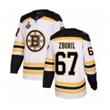 Men's Boston Bruins #67 Jakub Zboril Authentic White Away 2019 Stanley Cup Final Bound Hockey Jersey