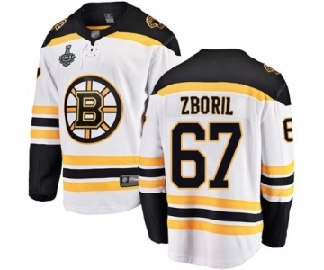 Men's Boston Bruins #67 Jakub Zboril Authentic White Away Fanatics Branded Breakaway 2019 Stanley Cup Final Bound Hockey Jersey