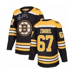 Men's Boston Bruins #67 Jakub Zboril Premier Black Home 2019 Stanley Cup Final Bound Hockey Jersey