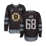 Men's Boston Bruins #68 Jaromir Jagr Authentic Black 1917-2017 100th Anniversary 2019 Stanley Cup Final Bound Hockey Jersey