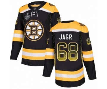 Men's Boston Bruins #68 Jaromir Jagr Authentic Black Drift Fashion 2019 Stanley Cup Final Bound Hockey Jersey