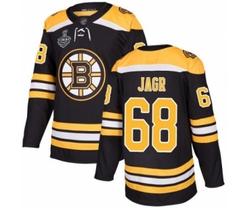 Men's Boston Bruins #68 Jaromir Jagr Authentic Black Home 2019 Stanley Cup Final Bound Hockey Jersey