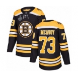 Men's Boston Bruins #73 Charlie McAvoy Authentic Black Home 2019 Stanley Cup Final Bound Hockey Jersey