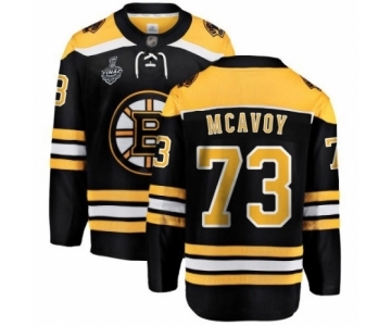 Men's Boston Bruins #73 Charlie McAvoy Authentic Black Home Fanatics Branded Breakaway 2019 Stanley Cup Final Bound Hockey Jersey