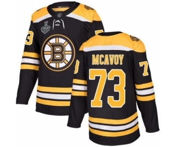 Men's Boston Bruins #73 Charlie McAvoy Premier Black Home 2019 Stanley Cup Final Bound Hockey Jersey