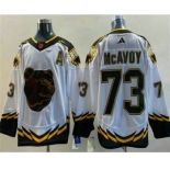 Men's Boston Bruins #73 Charlie McAvoy White 2022 Reverse Retro Stitched Jersey