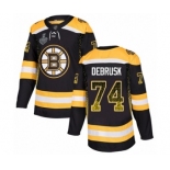 Men's Boston Bruins #74 Jake DeBrusk Authentic Black Drift Fashion 2019 Stanley Cup Final Bound Hockey Jersey