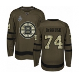 Men's Boston Bruins #74 Jake DeBrusk Authentic Green Salute to Service 2019 Stanley Cup Final Bound Hockey Jersey