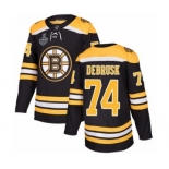 Men's Boston Bruins #74 Jake DeBrusk Premier Black Home 2019 Stanley Cup Final Bound Hockey Jersey