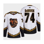 Men's Boston Bruins #74 Jake DeBrusk White 2022-23 Reverse Retro Stitched Jersey