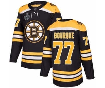 Men's Boston Bruins #77 Ray Bourque Authentic Black Home 2019 Stanley Cup Final Bound Hockey Jersey