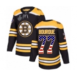 Men's Boston Bruins #77 Ray Bourque Authentic Black USA Flag Fashion 2019 Stanley Cup Final Bound Hockey Jersey