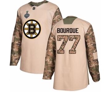 Men's Boston Bruins #77 Ray Bourque Authentic Camo Veterans Day Practice 2019 Stanley Cup Final Bound Hockey Jersey