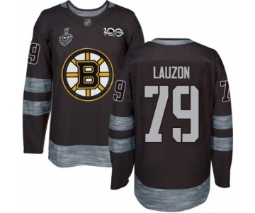 Men's Boston Bruins #79 Jeremy Lauzon Authentic Black 1917-2017 100th Anniversary 2019 Stanley Cup Final Bound Hockey Jersey