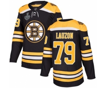 Men's Boston Bruins #79 Jeremy Lauzon Authentic Black Home 2019 Stanley Cup Final Bound Hockey Jersey