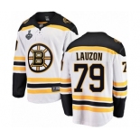 Men's Boston Bruins #79 Jeremy Lauzon Authentic White Away Fanatics Branded Breakaway 2019 Stanley Cup Final Bound Hockey Jersey