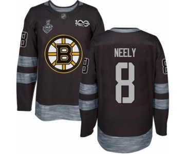 Men's Boston Bruins #8 Cam Neely Authentic Black 1917-2017 100th Anniversary 2019 Stanley Cup Final Bound Hockey Jersey