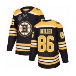 Men's Boston Bruins #86 Kevan Miller Authentic Black Home 2019 Stanley Cup Final Bound Hockey Jersey