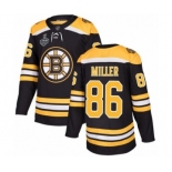 Men's Boston Bruins #86 Kevan Miller Premier Black Home 2019 Stanley Cup Final Bound Hockey Jersey