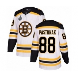 Men's Boston Bruins #88 David Pastrnak Authentic White Away 2019 Stanley Cup Final Bound Hockey Jersey