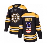 Men's Boston Bruins #9 Johnny Bucyk Authentic Black USA Flag Fashion 2019 Stanley Cup Final Bound Hockey Jersey