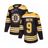 Men's Boston Bruins #9 Johnny Bucyk Premier Black Home 2019 Stanley Cup Final Bound Hockey Jersey