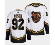 Men's Boston Bruins #92 Tomas Nosek 2022 White Reverse Retro Stitched Jersey