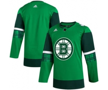 Men's Boston Bruins Blank 2020 St. Patrick's Day Stitched Hockey Jersey Green