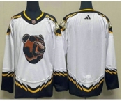 Men's Boston Bruins Blank White 2022 Reverse Retro Stitched Jersey