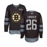 Men's Bruins #26 Par Lindholm Black 1917-2017 100th Anniversary Stitched Hockey Jersey