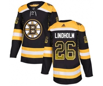 Men's Bruins #26 Par Lindholm Black Home Authentic Drift Fashion Stitched Hockey Jersey