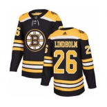 Men's Bruins #26 Par Lindholm Black Home Authentic Stitched Hockey Jersey