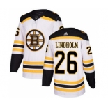 Men's Bruins #26 Par Lindholm White Road Authentic Stitched Hockey Jersey