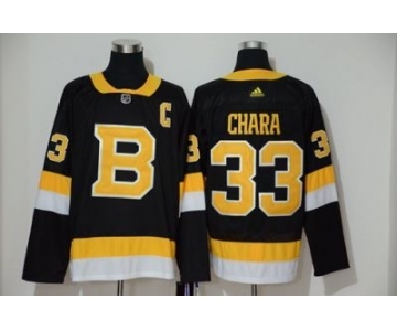 Men's Bruins #33 Zdeno Chara Black Throwback Authentic Stitched Hockey Jersey