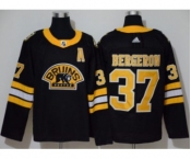 Men's Bruins #37 Patrice Bergeron Black Authentic 3D Throwback Stitched Hockey Jersey