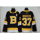 Men's Bruins #37 Patrice Bergeron Black Throwback Authentic Stitched Hockey Jersey