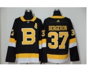 Men's Bruins #37 Patrice Bergeron Black Throwback Authentic Stitched Hockey Jersey