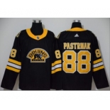 Men's Bruins #88 David Pastrnak Black Authentic 3D Throwback Stitched Hockey Jersey