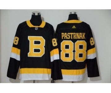 Men's Bruins #88 David Pastrnak Black Throwback Authentic Stitched Hockey Jersey