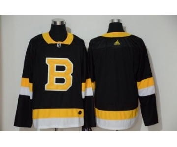 Men's Bruins Blank Black Throwback Authentic Stitched Hockey Jersey