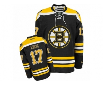 Men's Reebok Boston Bruins #17 Milan Lucic Authentic Black Home NHL Jersey